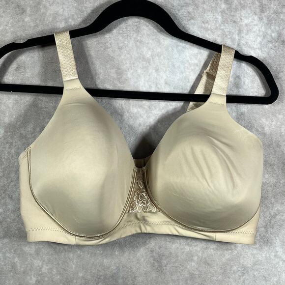 Vanity Fair Full Figure Wireless Smoothing Bra Womens Size 38DD Nude Beige 71380 - Picture 2 of 5